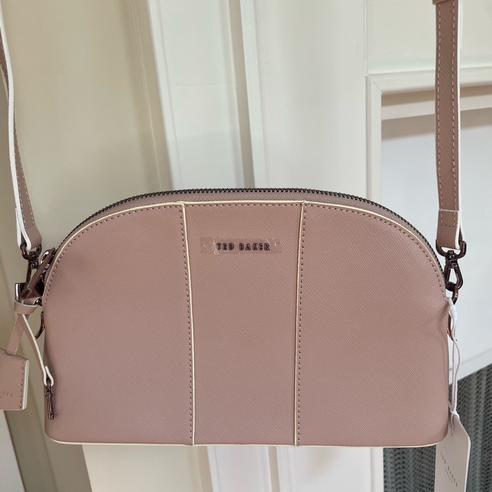 NWT Ted Baker Barbrie Crosshatch Dome Crossbody. Taupe.